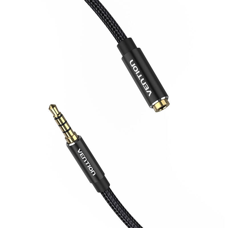 TRRS 3.5mm Male to 3.5mm Female Audio Extender 5m Vention BHCBJ Black TRRS 3.5mm Male to 3.5mm Female Audio Extender 5m Vention BHCBJ Black
