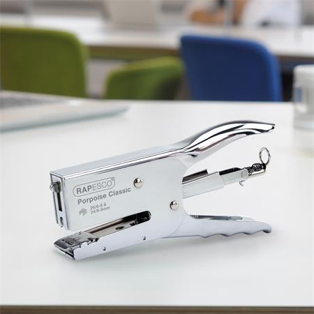 RAPESCO  Porpoise  kézi 24/6-8, 26/6-8, 45 lap fém Tűzőgép Ezüst