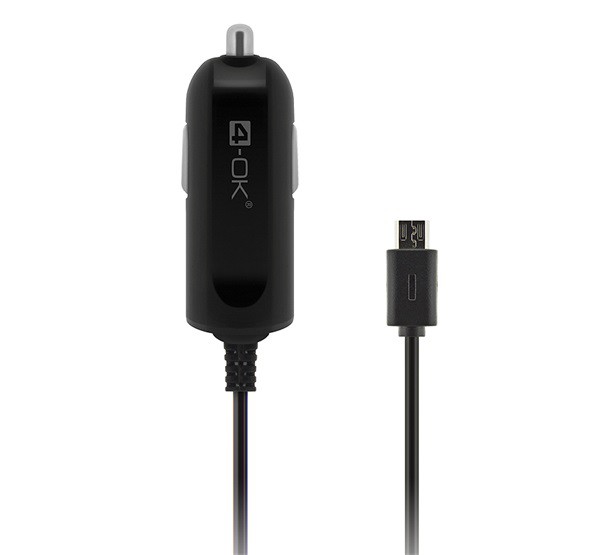 4-OK autós töltő (5V / 1000mA + beépített microUSB kábel) FEKETE (BLMU18) 4-OK autós töltő (5V / 1000mA + beépített microUSB kábel) FEKETE (BLMU18)