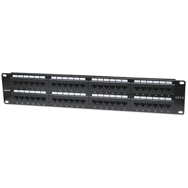 Manhattan 560283 CAT6 UTP 48 portos 2U Patch panel Fekete Manhattan 560283 CAT6 UTP 48 portos 2U Patch panel Fekete