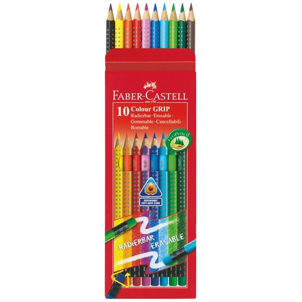 Faber-Castell Grip 2001 színes radíros 10db-os vegyes színű színes ceruza Faber-Castell Grip 2001 színes radíros 10db-os vegyes színű színes ceruza