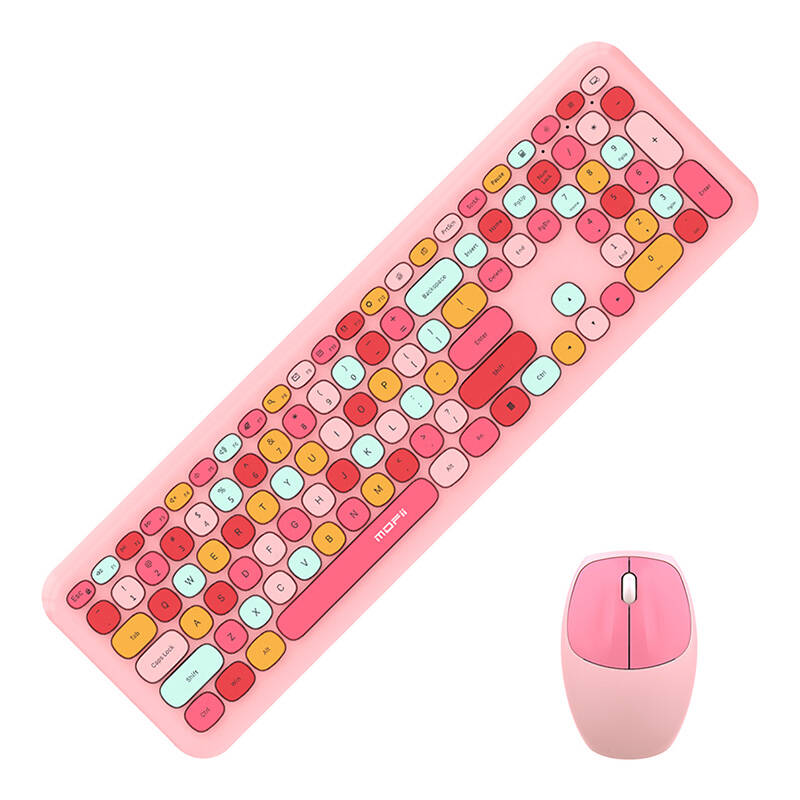 MOFII Wireless Keyboard+Mouse 666 Pink