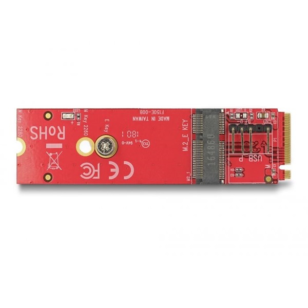 Delock 63343 M.2 M apa - M.2 E USB és PCIe modulokhoz átalakító Delock 63343 M.2 M apa - M.2 E USB és PCIe modulokhoz átalakító
