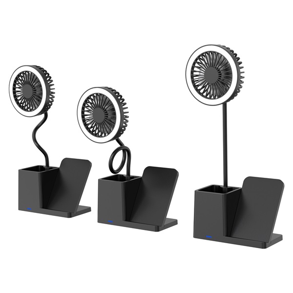 S-Link SL-M9055 Wireless charge 10W Asztali Ventilátor Fekete 