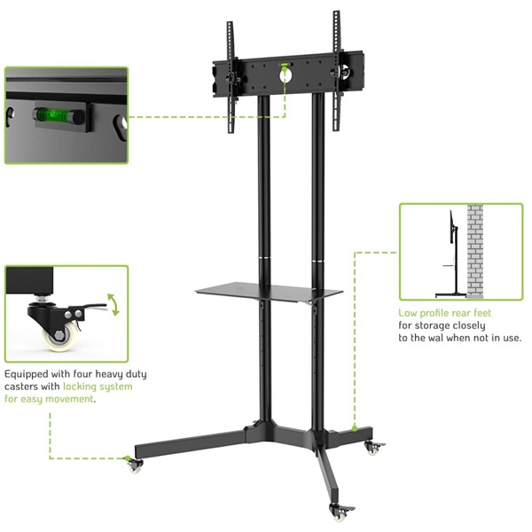 TECHLY ICA-TR6  30-65" LED/LCD kijelzőhöz gurulós padlóállvány
