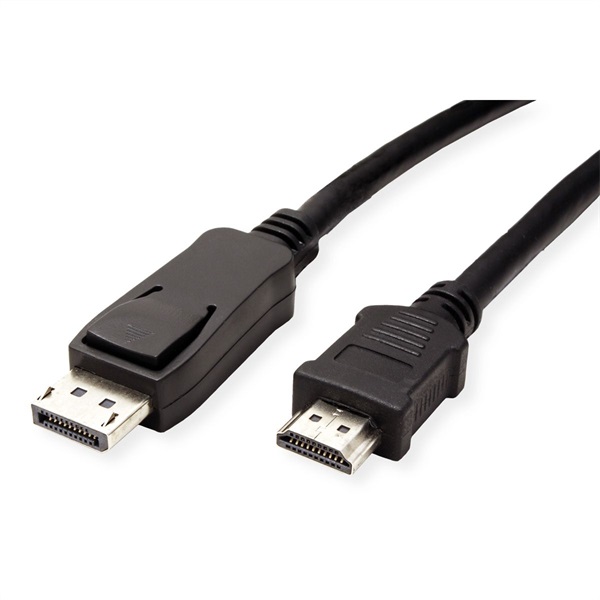 Value Kábel DisplayPort 1.1 DP - HDMI, 2K@60Hz, M/M, 1,5m, fekete (11.99.5779-10) Value Kábel DisplayPort 1.1 DP - HDMI, 2K@60Hz, M/M, 1,5m, fekete (11.99.5779-10)