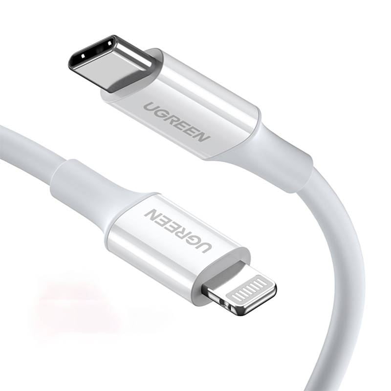UGREEN US171 USB-C - Lightning kábel, 3A 0.25m fehér (60746) UGREEN US171 USB-C - Lightning kábel, 3A 0.25m fehér (60746)