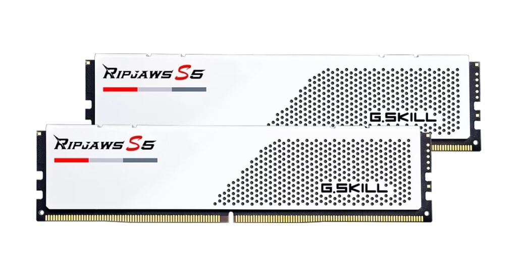 G.Skill Ripjaws S5 CL28 1.40V (2x32GB) 64GB 6000MT/s DDR5 RAM Fehér