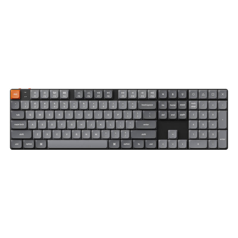 Keychron K5 Max LED vezeték nélküli mechanikus billentyűzet, alacsony profil, barna kapcsoló (fekete) [K5M-A3].