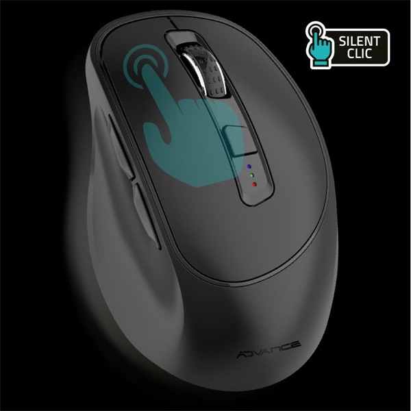 Advance  ERGOFIT  4800 DPI  ergonomikus Egér vezeték nélküli  fekete 