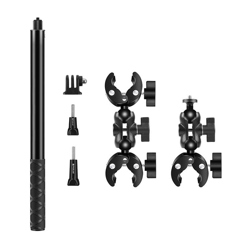 PULUZ Motoros és kerékpáros egy bilincses kameratartó és 1.5m szelfi bot