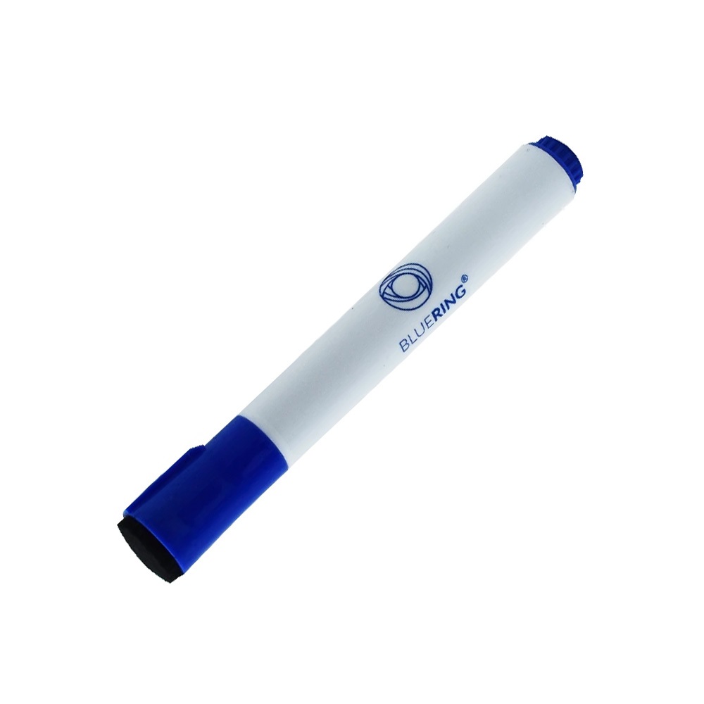 Bluering Táblamarker 3mm, mágneses, táblatörlővel multifunkciós  kék (20576)