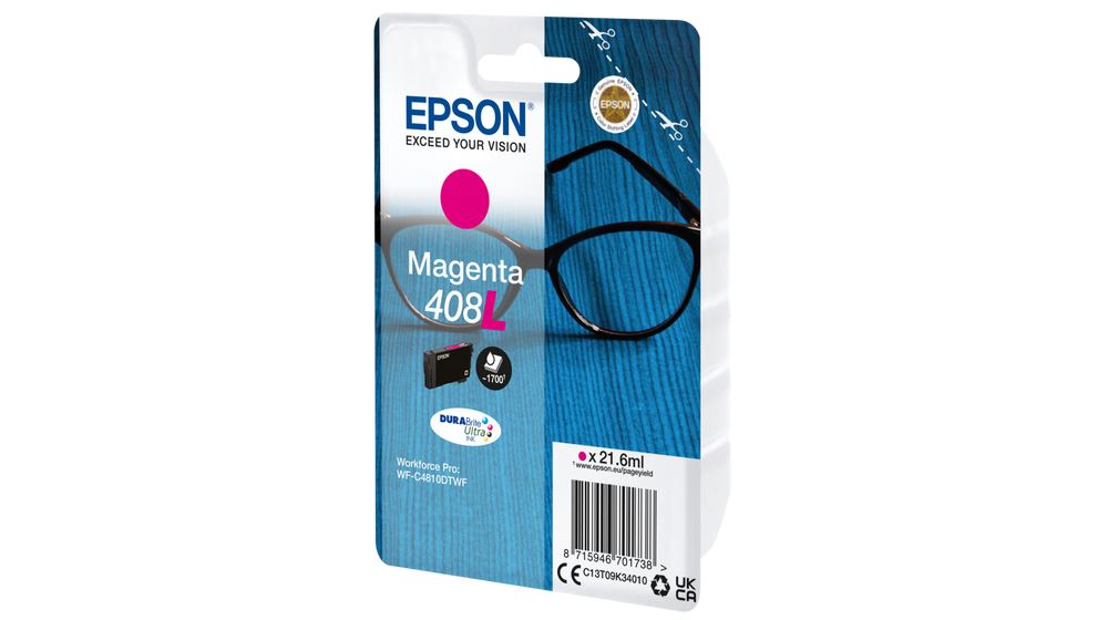 Epson 408L DURABrite Ultra tintapatron magenta (C13T09K34010)