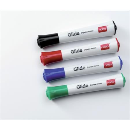 Tábla- és flipchart marker, 3 mm, kúpos, NOBO "Glide", 4 különböző szín Tábla- és flipchart marker, 3 mm, kúpos, NOBO "Glide", 4 különböző szín