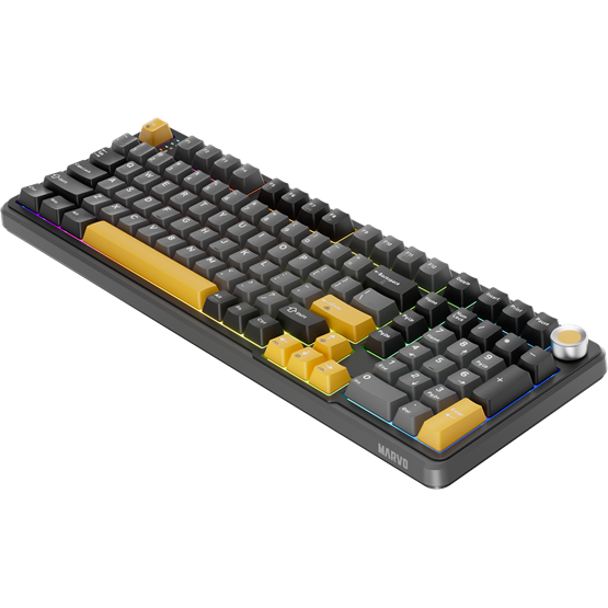 BILL MARVO TITAN 98 vezeték nélküli gaming billentyűzet - Fekete - US /Banana Crystal Linear/