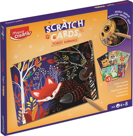MAPED CREATIV Scratch Cards Képkarcoló készlet erdei állatok