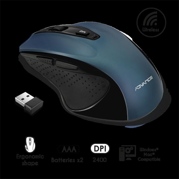 Advance SHAPE 6D Egér vezeték nélküli   Kék 