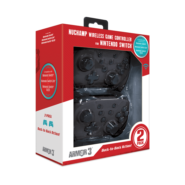 ARMOR3 NUCHAMP Nintendo Switch Kiegészítő Vezeték nélküli kontroller Fekete & Fekete (2-PACK)