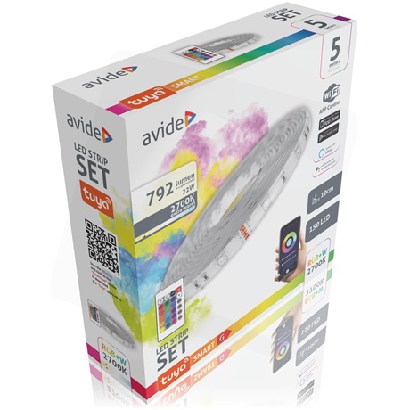 Avide ABLSBL12V5050-30RGBW-TYIR LED SZALAG BLISZTER 12V 22W SMD5050 30LED RGB+2700K IP65 5m WIFI TUYA + IR Avide ABLSBL12V5050-30RGBW-TYIR LED SZALAG BLISZTER 12V 22W SMD5050 30LED RGB+2700K IP65 5m WIFI TUYA + IR