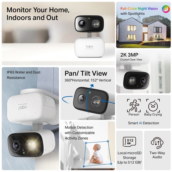 TP-LINK TAPO C216 Wireless Kamera Cloud beltéri/kültéri éjjellátó