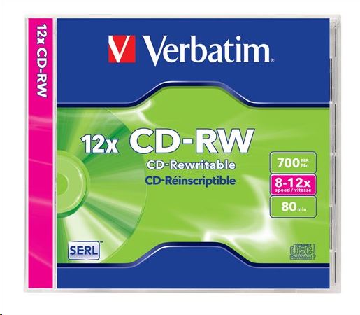 Verbatim SERL 80'/700MB 8-12x CD-RW  normál tok  (43148) Verbatim SERL 80'/700MB 8-12x CD-RW  normál tok  (43148)