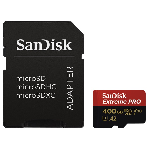 Sandisk 183523 400GB SD micro (SDXC Class 10 UHS-I U3) Extreme Pro memória kártya adapterrel
