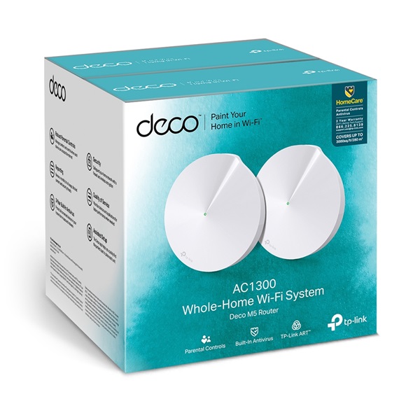 TP-Link Deco M5 AC1300 2db Wireless Mesh vezeték nélküli rendszer