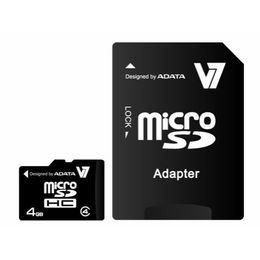 4GB SDHC micro memória kártya  +adapter V7 (VAMSDH4GCL4R-1E)
