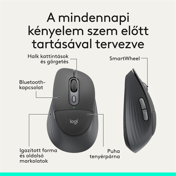 Logitech M850 L Signature Comfort Plus vezeték nélküli egér graphite (910-007715)