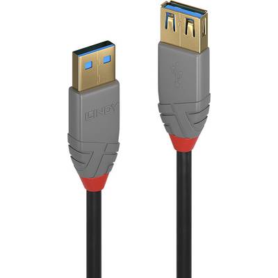 LINDY USB 3.0 Hosszabbítókábel [1x USB 3.0 dugó, A típus - 1x USB 3.2 Gen 1 A alj] 3.00 m Fekete