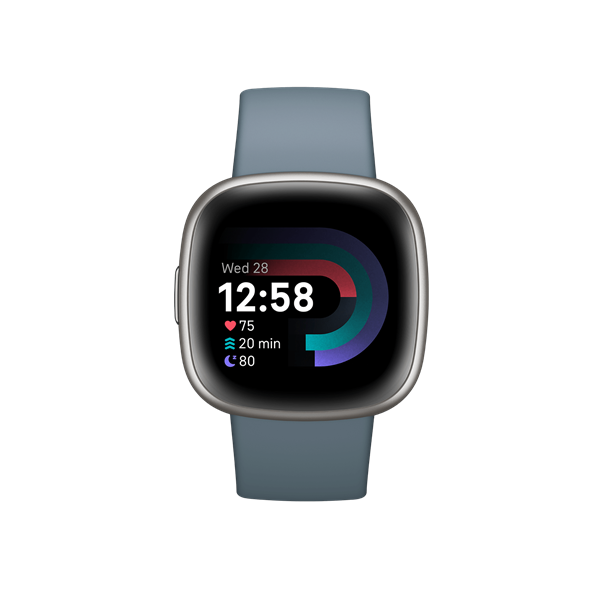 FITBIT Versa 4 okosóra (Waterfall Blue / Platinum Aluminium)