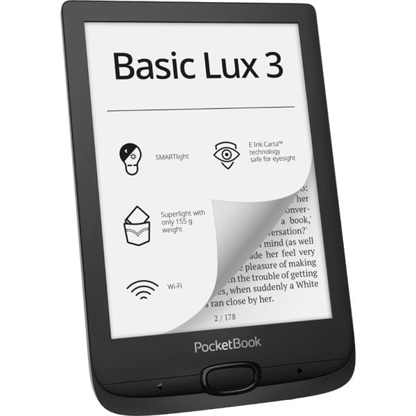 PocketBook Basic Lux 3 6" 8GB E-Book olvasó fekete (PB617-P-WW)