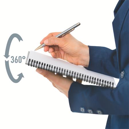 Spirálfüzet, A5, vonalas, 90 lap, laminált karton borító, LEITZ "Office", szürke-zöld