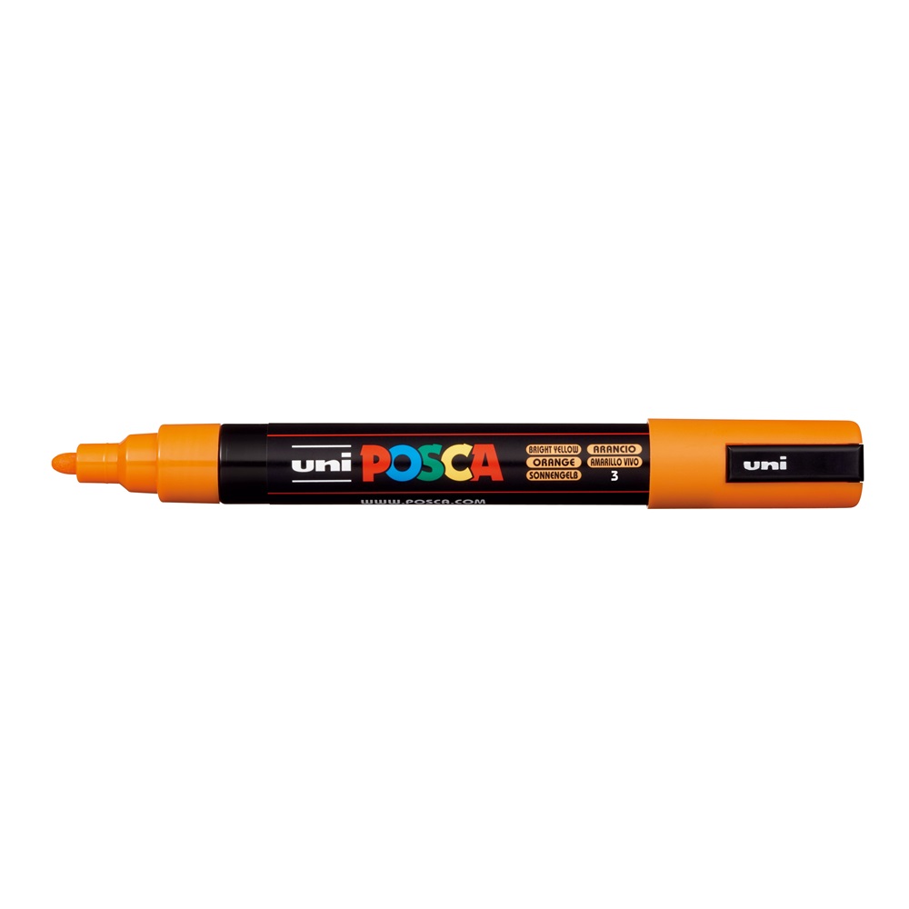 Uni Dekormarker 1,8-2,5mm,  Posca PC-5M ragyogó sárga (2UPC5MRS)