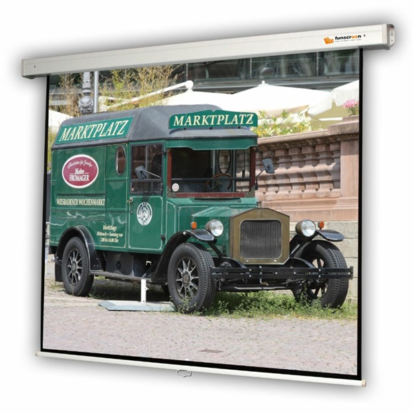 Funscreen Rollo 4:3 231cm×305cm rolós fali vetítővászon Funscreen Rollo 4:3 231cm×305cm rolós fali vetítővászon