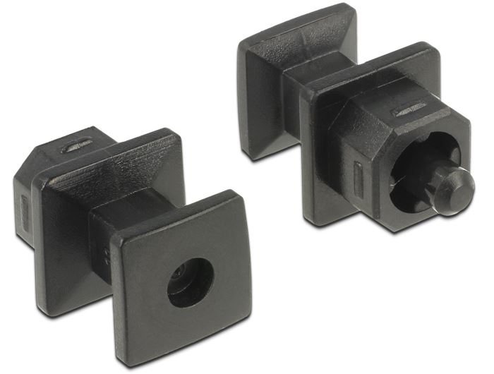 Delock 64023 TOSLINK kimenethez porvédő fogantyúval 10 db fekete Delock 64023 TOSLINK kimenethez porvédő fogantyúval 10 db fekete