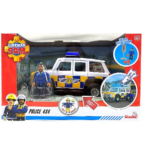 Simba Toys Sam a tűzoltó: Malcolm és egy 4x4 rendőrautó (109251096038)