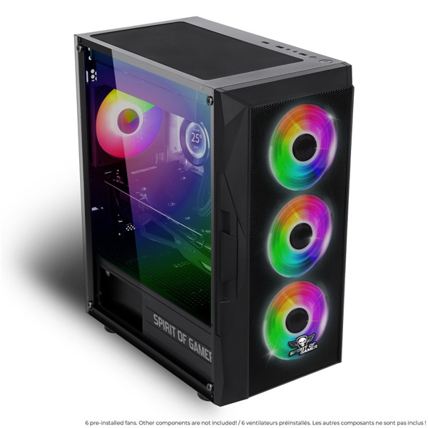 Spirit of Gamer Rogue VII RGB  fekete ablakos ATX Számítógépház  