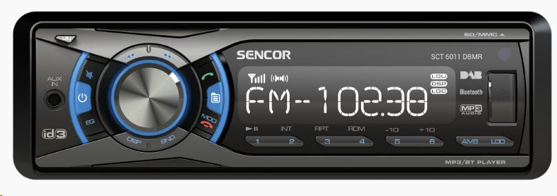 Sencor SCT 6011BMR autórádió DAB+/AM/FM tunerrel