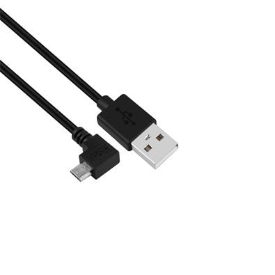 IRIS USB-A -  microUSB (90°-ban hajlított) kábel 1m fekete (CX-129)