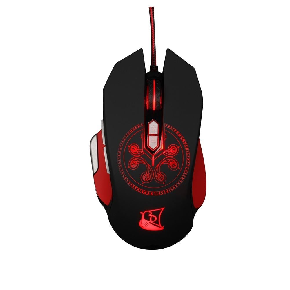 Konix Drakkar Heimdall gaming egér fekete-piros (KX-GMD-30-PC)