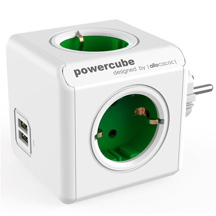 Allocacoc PowerCube Original USB hálózati elosztó fehér-zöld (1202GN/DEOUPC) Allocacoc PowerCube Original USB hálózati elosztó fehér-zöld (1202GN/DEOUPC)