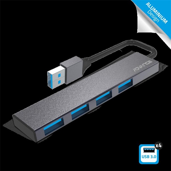 Advance XPAND SMART  USB-A to 4x USB-A3.0 USB Hub  Szürke 