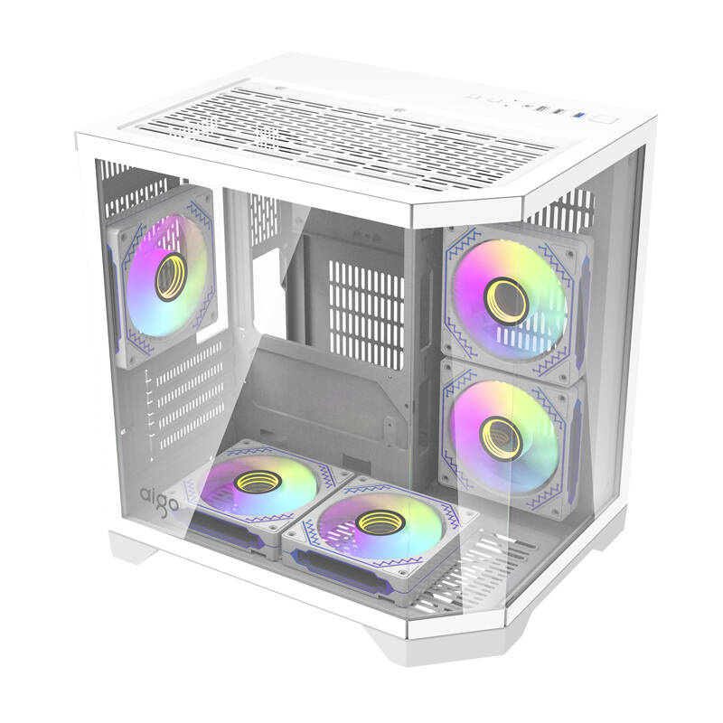 Darkflash FT350 számítógépház + 5 ARGB ventilátor Fehér 