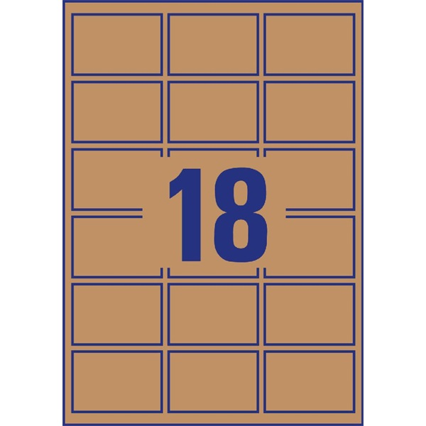 Avery L7110-25 62x42mm újrahasznosított barna kraft etikett Avery L7110-25 62x42mm újrahasznosított barna kraft etikett