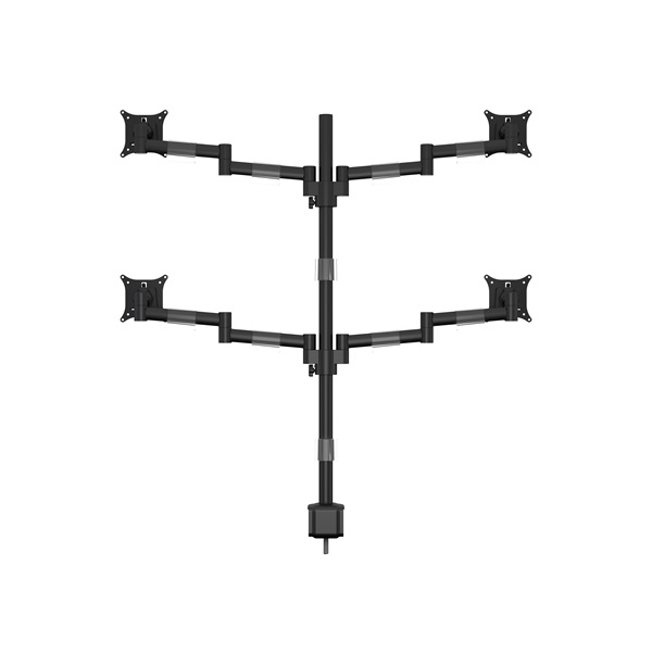 MULTIBRACKETS Asztali konzol (4 képernyős), M VESA Deskmount Officeline Quad Black (15-30", max.VESA: 100x100 mm)