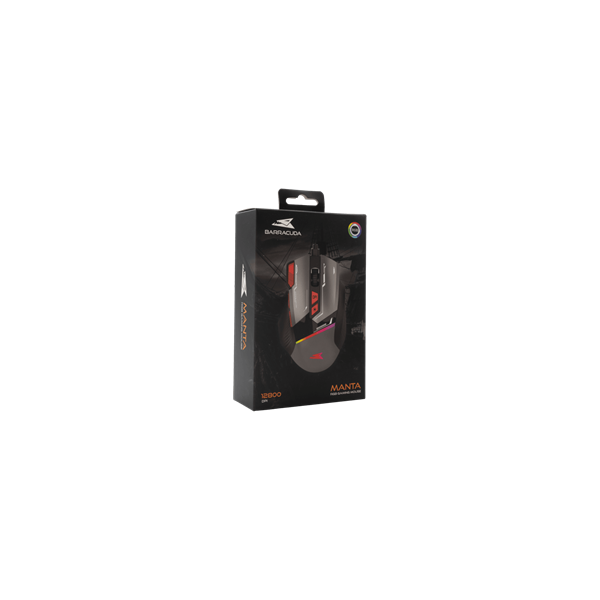 Baracuda W029908 MANTA-G, BGM-047G gamer egér,8D, szürke, 12800 dpi