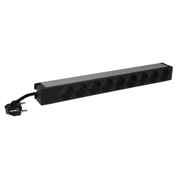Legrand rack elosztósor 1U 19" 9 aljzat jelzőlámpás (646821)