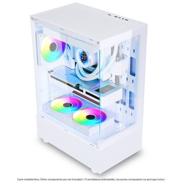 Spirit of Gamer SPECTRA Arctic  ablakos 3x12cm ventilátor  alsó táp   ATX Számítógépház   Fehér