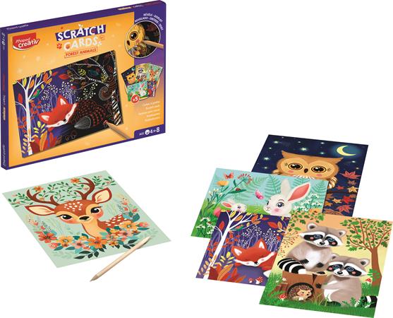 MAPED CREATIV Scratch Cards Képkarcoló készlet erdei állatok